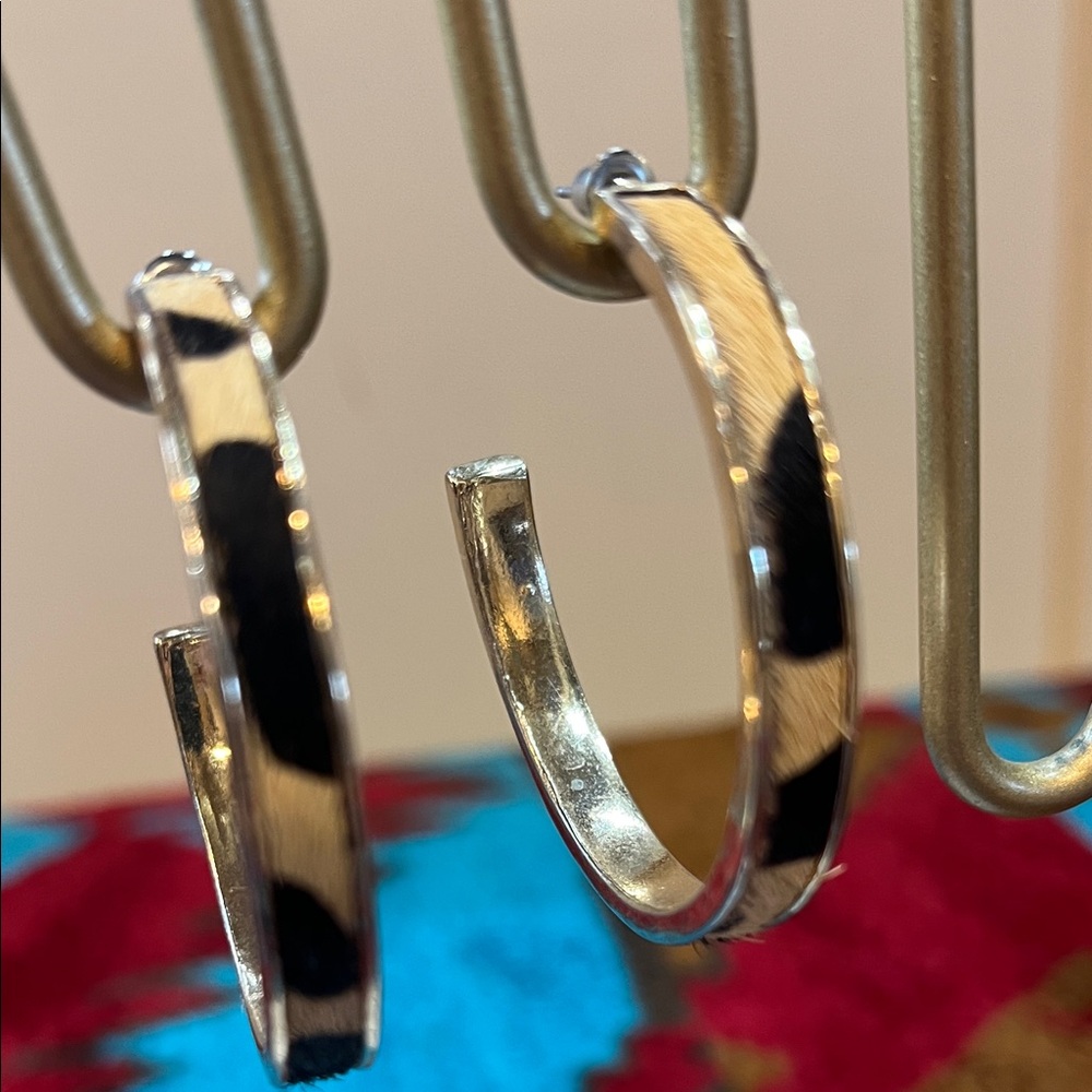 Leopard Print Hoop Earrings